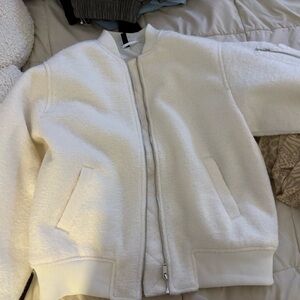 Cozy White Bomber Jacket